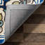 Tapis bleu à motif floral Kujawa-19006692