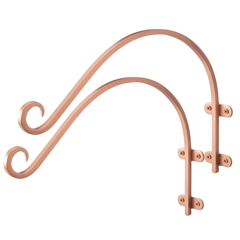Brushed Copper Wall Mount Plant Hook Set of 2