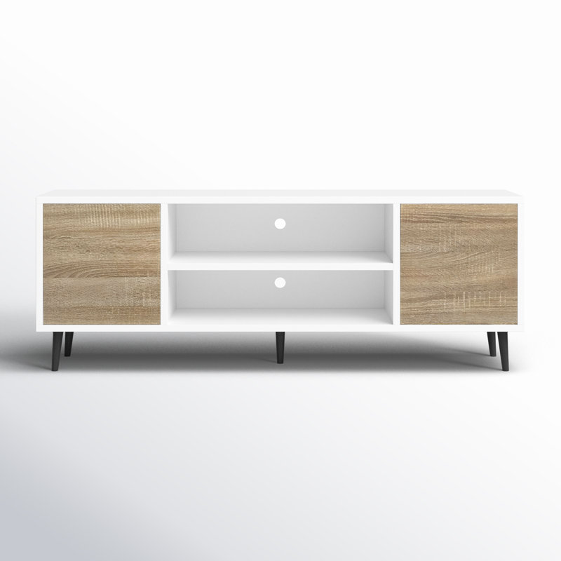 Aronoff 58'' Media Console for TVs up to 65", White/Oak