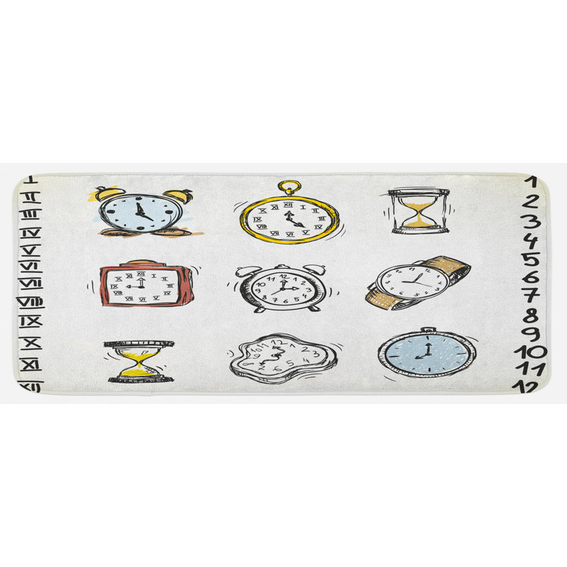 Tapis de cuisine clock