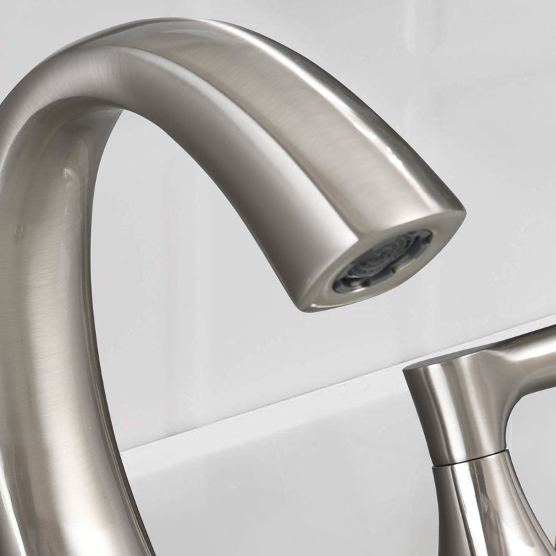 2-handle Bathroom Faucet with Drain Assembly, Brushed Nickel