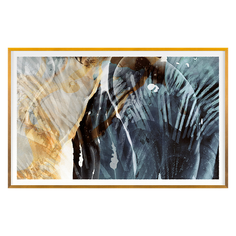 Aquatic Impressions I Print by THE Studio, Gold Single Picture Framed, 27'' H x 41'' W