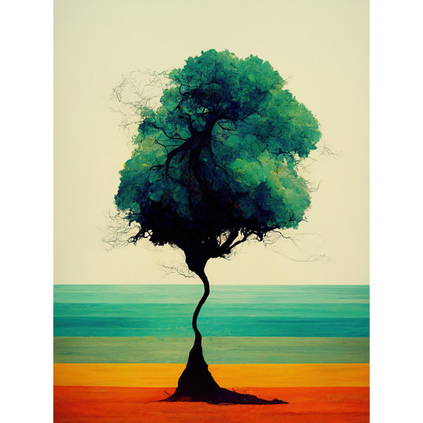 Wee Blue Coo Abstract Tree Rainbow Landscape Watercolour - Print ...