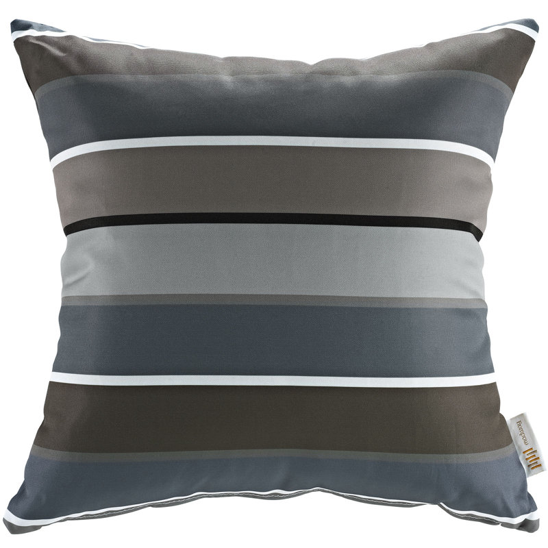 Modway Outdoor Indoor Two All Weather Patio Throw Pillows, Stripe