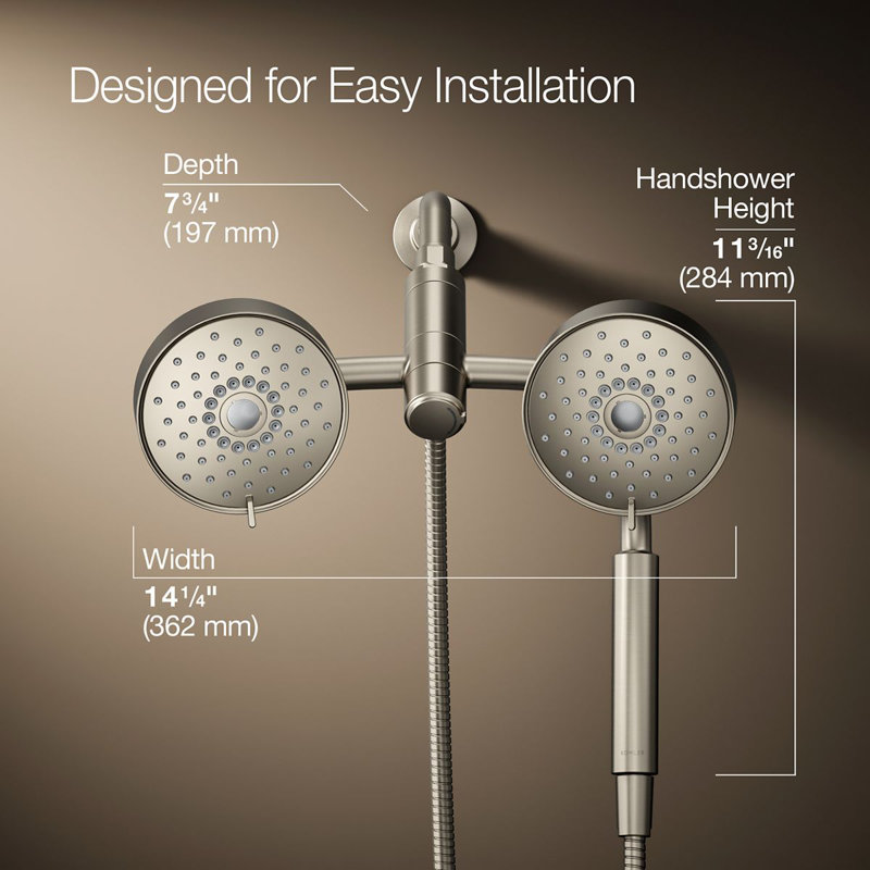 Purist® 2.5 GPM 2-In-1 Multifunction Shower Combo Kit, Vibrant Brushed Nickel