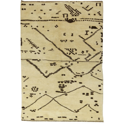 Modern One-of-a-Kind Rectangle 3'10" X 6'9" Hand Knotted Area Rug
