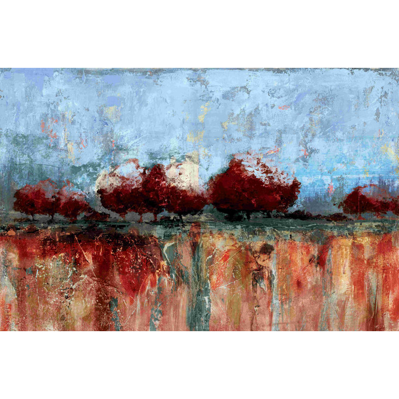 Paysage d'arbre peint - peinture sur toile tendue, H 8 po x l 12 po