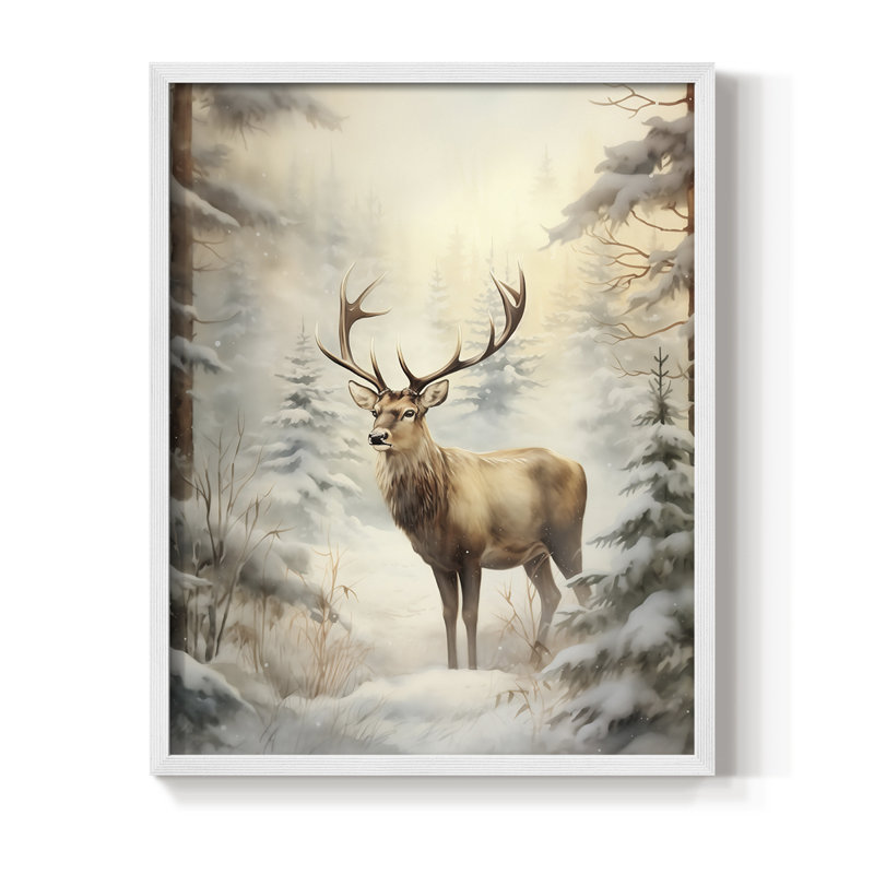 «Christmas Holiday Art», reproduction encadrée DCXC, H 30 po x l 24 po, Blanc