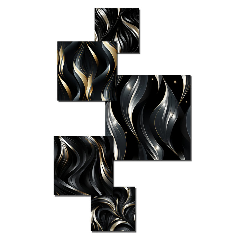 Connall - Art mural abstrait en métal 5 pièces