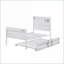 Structure de lit plateforme pleine grandeur en métal - style contenant de chargement, aucun sommier requis, blanc pour les chambres modernes-210880868-210880875