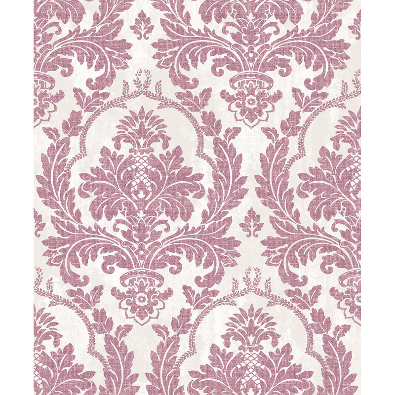 Alexavier 10m x 53cm 3D Embossed Metallic Finish Wallpaper Roll, Pink/Cream