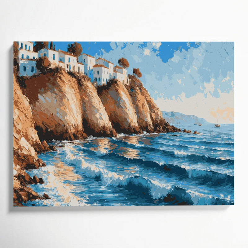 Art mural sur toile Coastal Aegean Coast Green, H 11 po x l 14 po