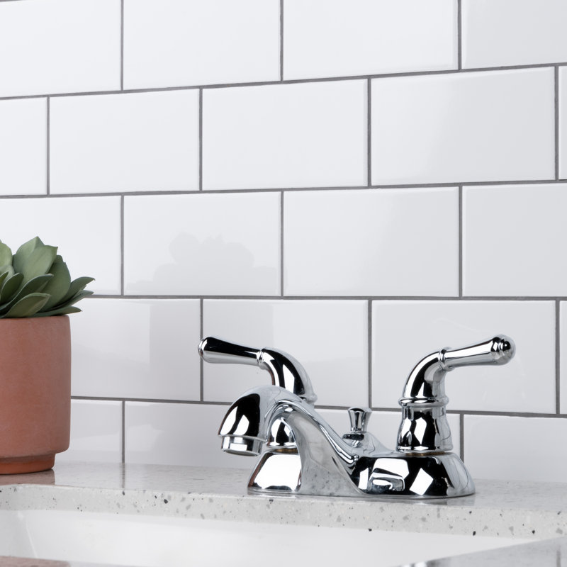 Crown Heights 3" x 6" Ceramic Subway Tile, Glossy White