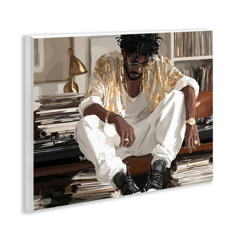 Plaque murale de la collection DJ avec disques, design par Franklyn Gregory