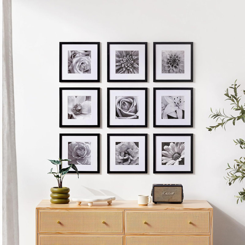 Set Of 9 Black Picture Frames For Gallery Wall
