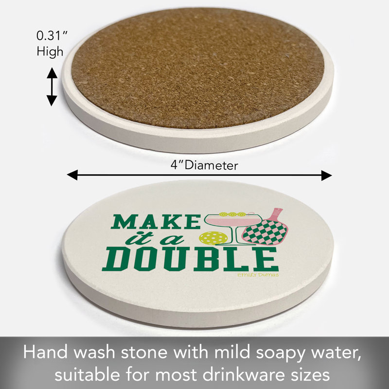 Make it a Double Single Round Stone Coaster Create Your Own Collection