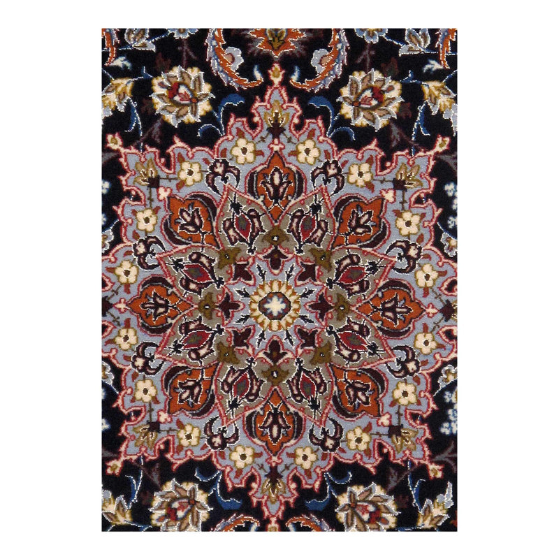 Mijanur Oriental Area Rug in Navy Blue