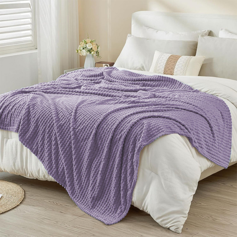 Jeté doux pour canapé-lit toutes saisons., Mauve, Lit simple