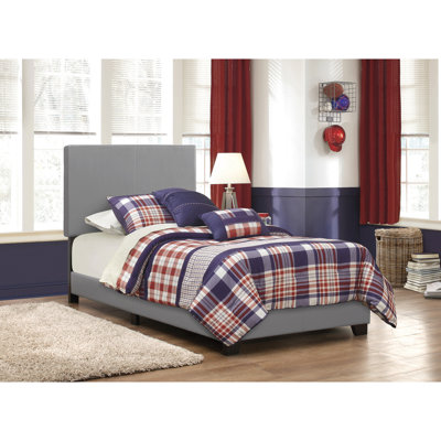 Grey Twin Upholstered Panel Bed With Stitched Accents And A Luxury Vibe Construction Stylish Appearance
