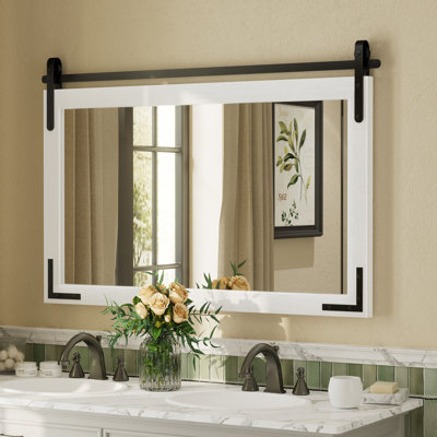 Amara Rustic Farmhouse Solid Wood Framed Tempered Glass Wall Mirror