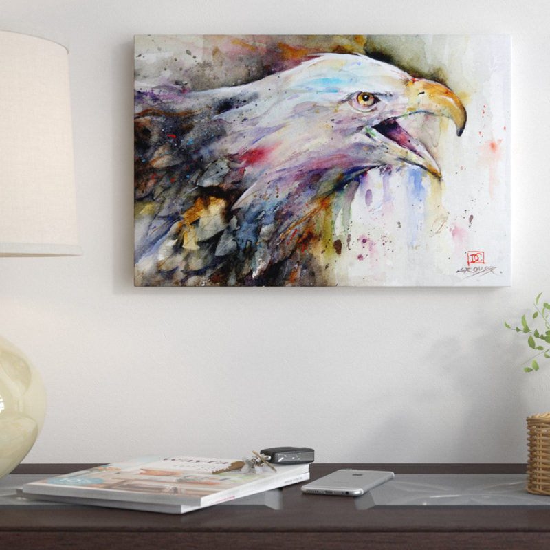 « eagle », reproduction d’art sur toile tendue encadrée, H 8 po x l 12 po x P 0,75 po