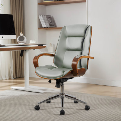 Stoneburner Faux Leather Mid-Century Executive Office Chair