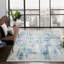 Hand Loomed Abstract Area Rug in Blue-746467382