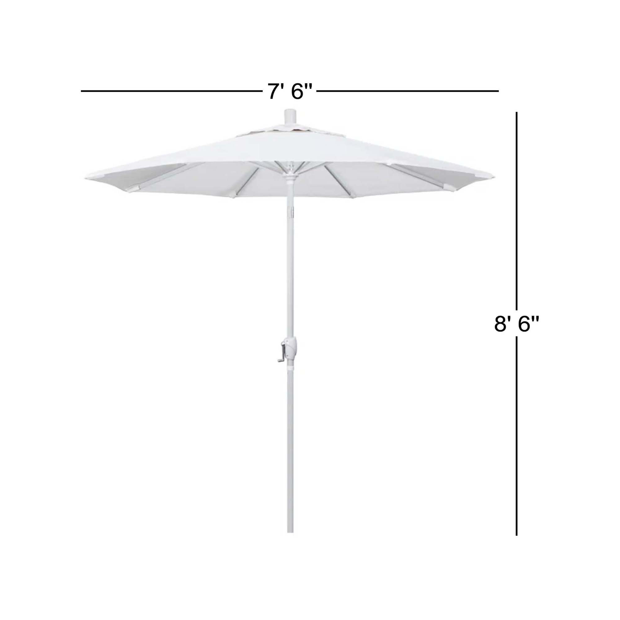 Wallach 90'' Outdoor Umbrella, White - Olefin
