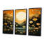 «Spring Flowers Full Moon Lake - Wildflowers», ensemble d'art mural-750607976-750607955