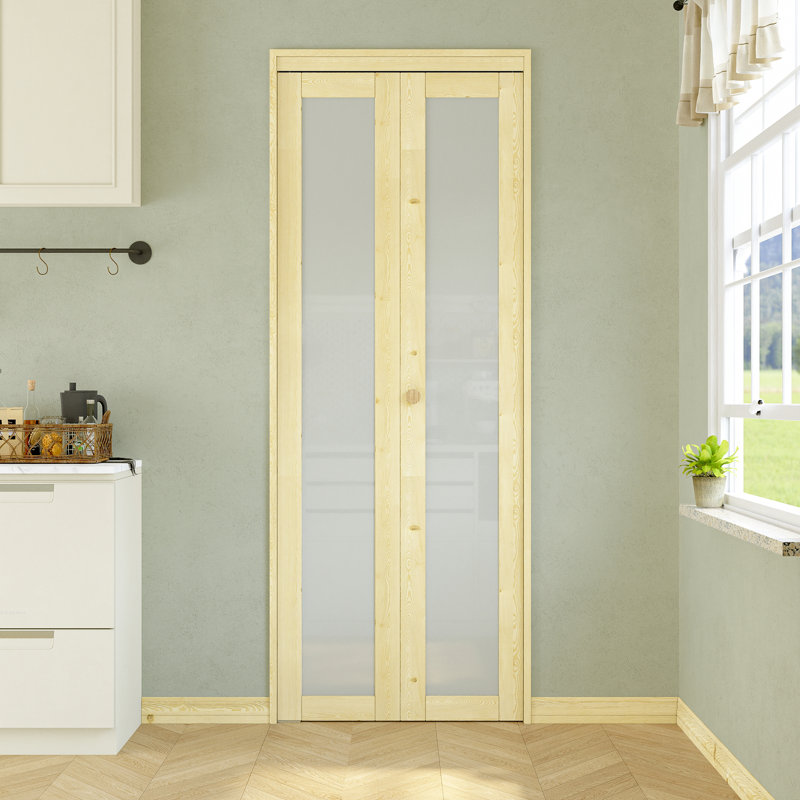 Porte pliante en verre non fini 1 lit LuminaMatte ™ avec quincaillerie LuminaMatte ™, 30 po x 80 po