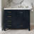 Cambridge 42'' Solid Wood Single Bathroom Vanity in Midnight Blue, with 2'' Carrara Marble Top, Right Offset, Rectangle Sink-134280782-134280783-88398673