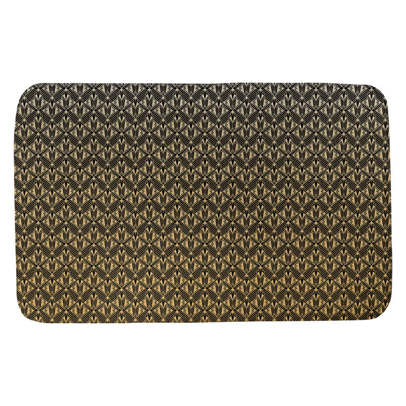 Leffel Memory Foam Non-Slip Bath Rug, 17" W x 24" L, Gold Ombre