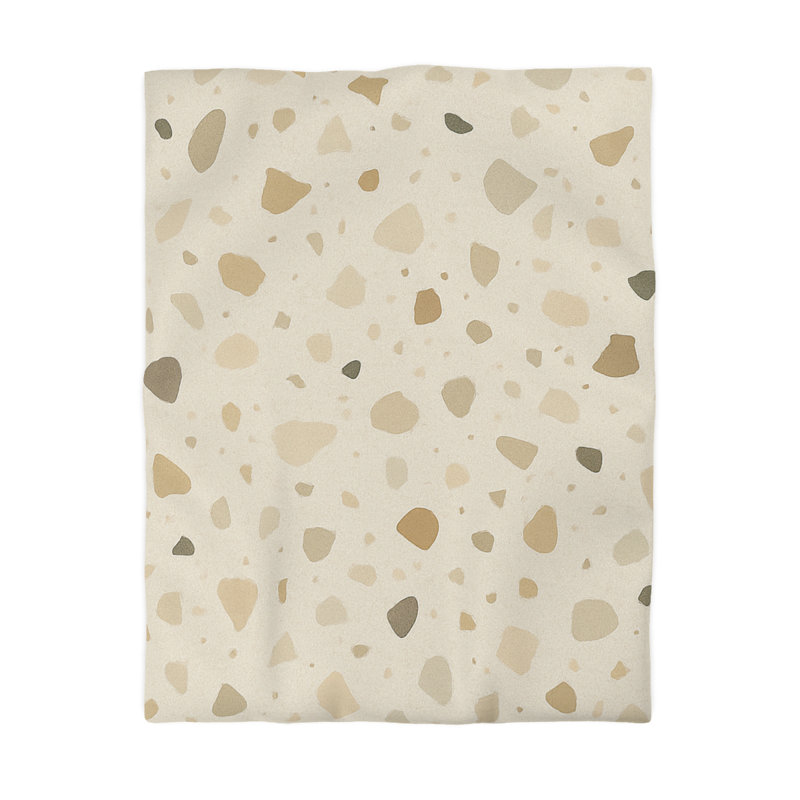 Microfiber Duvet Cover Boho Style, Design 38, Cream, Twin Duvet Cover