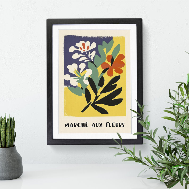 French Flower Market Exhibition No.10 - Single Picture Frame Print on Wood, 34cm H x 25cm W x 2cm D