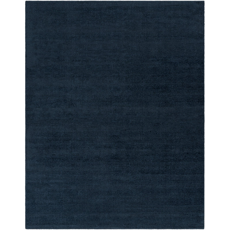Tapis bleu foncé en laine Crowe, Rectangle 3 pi 3 po x 5 pi 3 po
