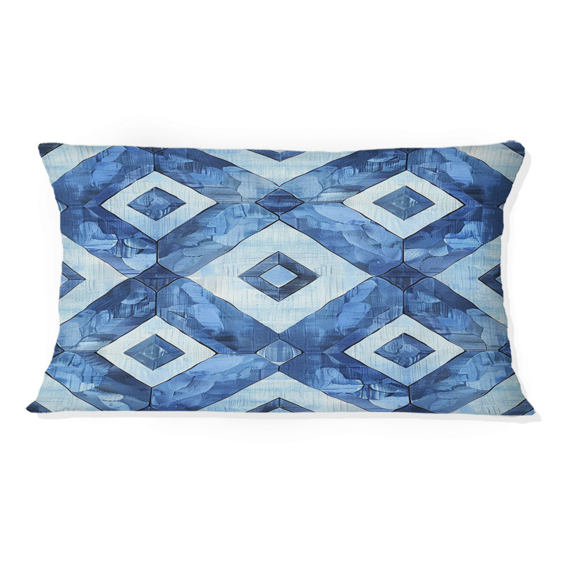 Coussin lombaire moderne bleu et blanc I