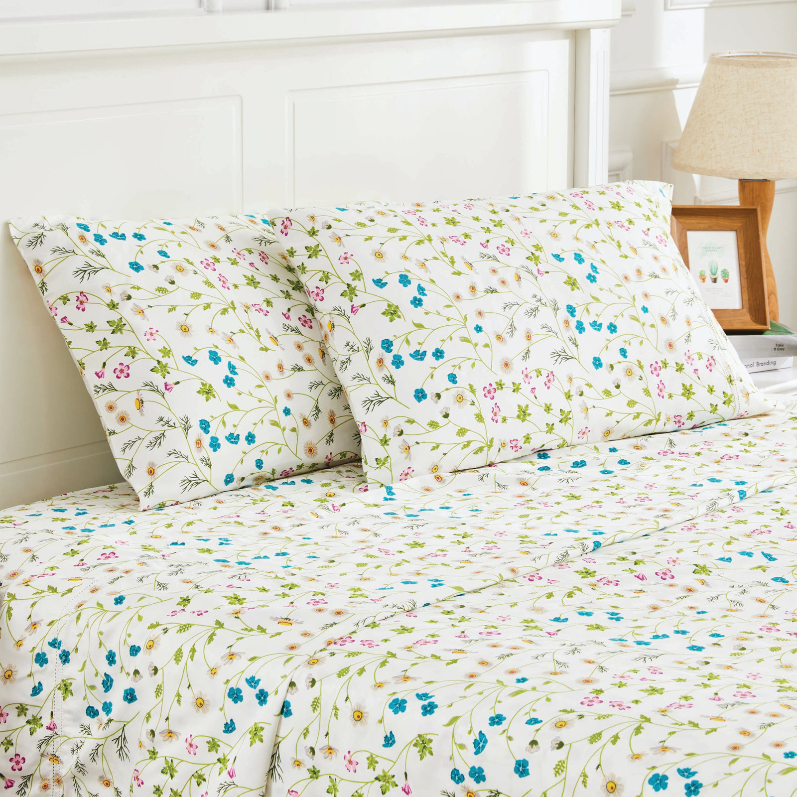 Bergina Cotton Sheet Set, Queen Sheet Set with 2 Pillowcases