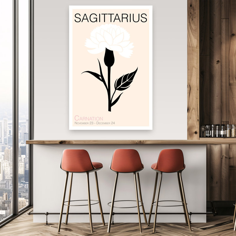 Sagittarius Carnation Bloom Delicate Elegant Contemporary Carnation Flower Nature Wall Art Print 1 Piece Wrapped Canvas Wall Art