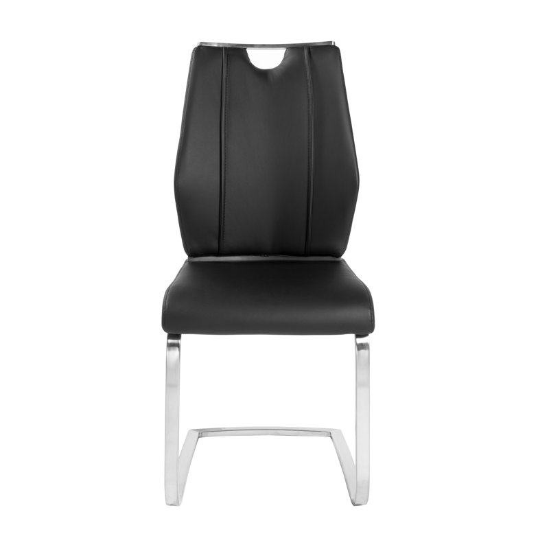 Chaise d'appoint rembourrée Gingerich, Similicuir noir