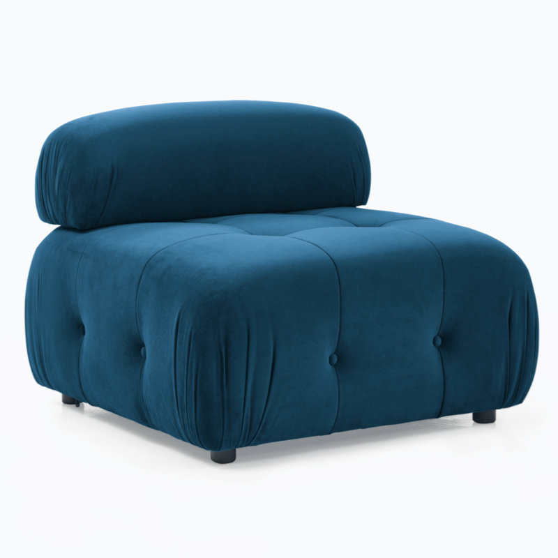 Modular Sectional Sofa, Button Tufted Designed And DIY Combination,L Shaped Couch With Reversible Ottoman, Green Velvet