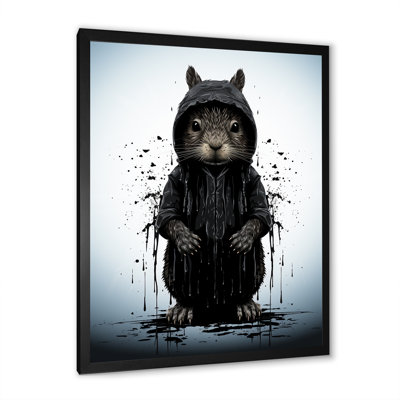 Black Squirrel Silhouette Elegance - Squirrel Animal Wall Art