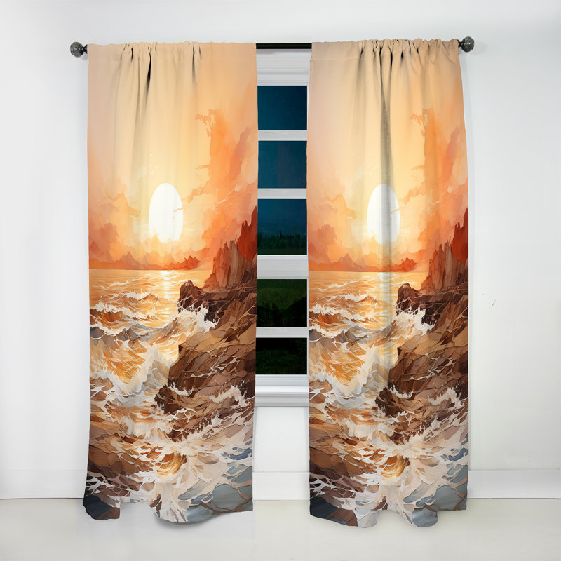 Guriy - Rideau Sunrise Sunset - Rideau obscurcissant sans motif - 1 panneau, L 52 po x L 63 po