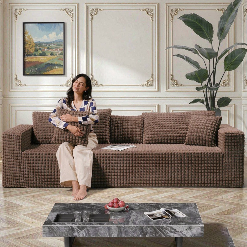 3 Seater Corduroy Sofa, Brown