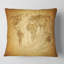 Carré, ancienne carte du monde X - Coussin décoratif à imprimé rétro-60158298