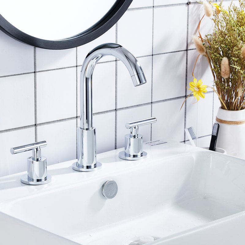 Widespread Bathroom Sink Faucet, Polished Chrome