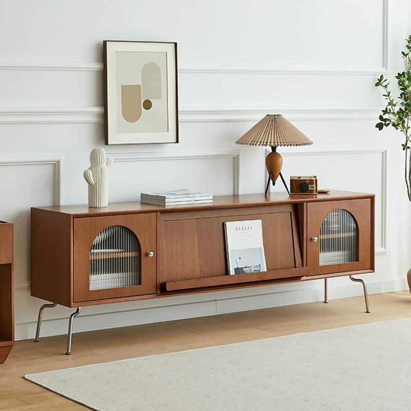 Walnut Solid Wood TVStands, 24.41"H x 47.24"L x 14.96"W