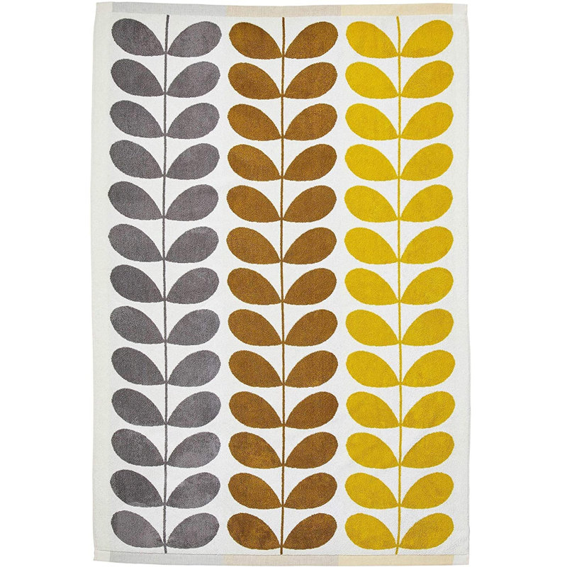 Orla Kiely Trio Stem 50x90cm Bath Mat, Yellow/Brown/Grey