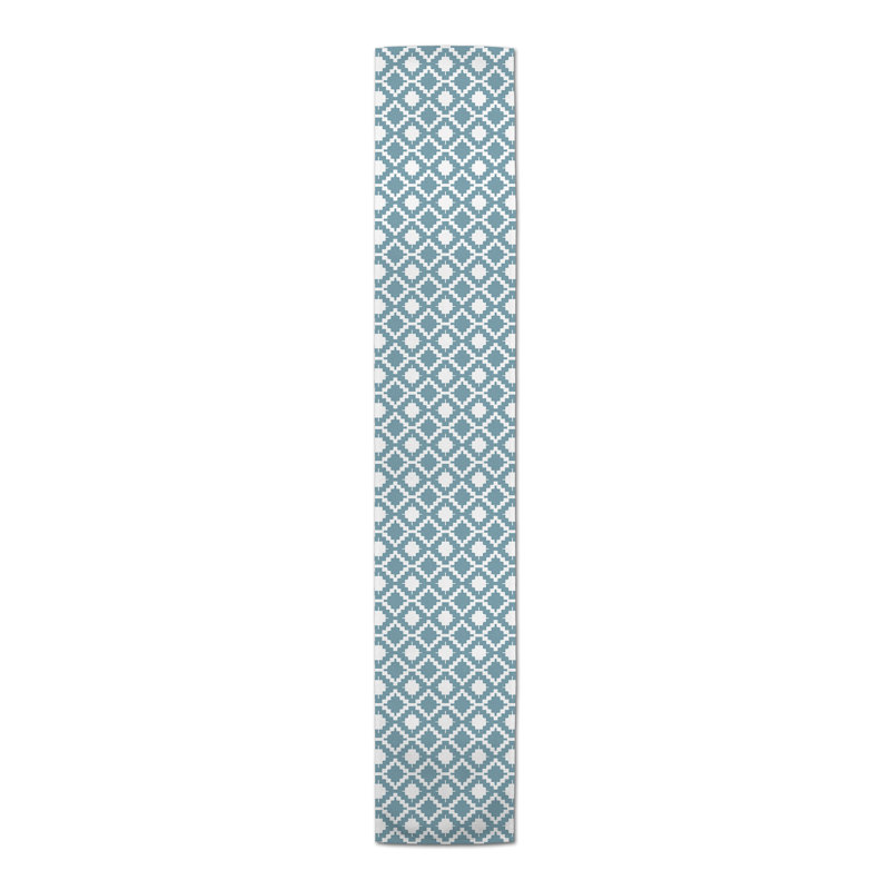 Geometric Table Runner, 16" D x 90" L, Blue
