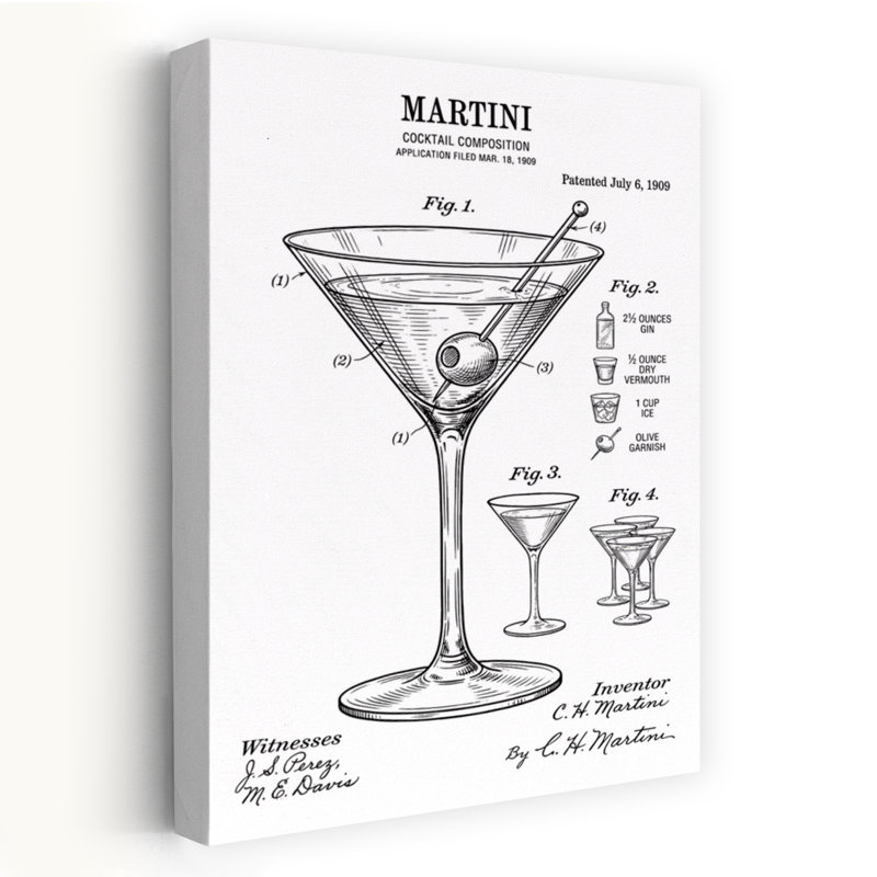 Reproduction d'art rétro Martini, 48" H x 32" W