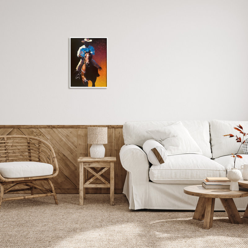 Conception d'art moderne sur toile Stupell Industries par Cowboy & Horse par Julie T. Chapman, H 20 po x l 16 po x P 1,5 po